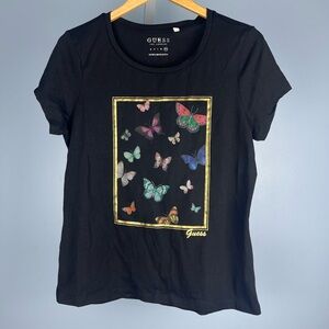 Guess butterfly y2k graphic cotton tee